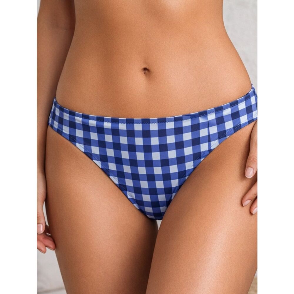 Aerie Blue White Gingham Bikini Bottoms NWOT Size XXL